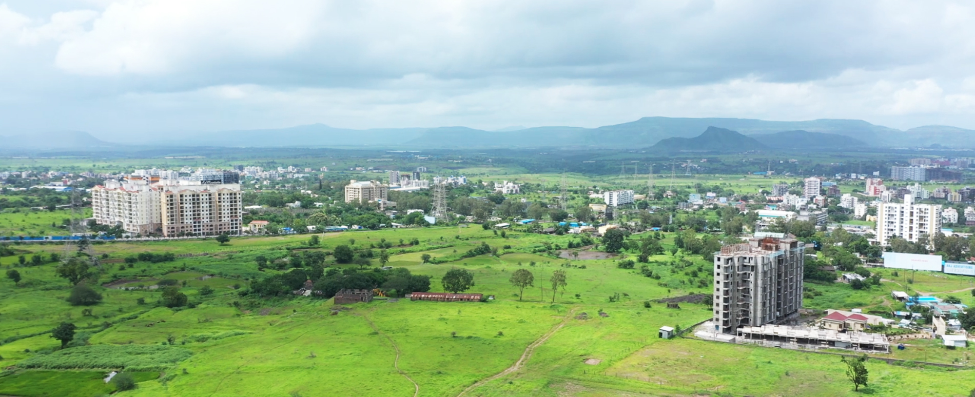 Aerial view of Vadgaon Maval, Talegaon