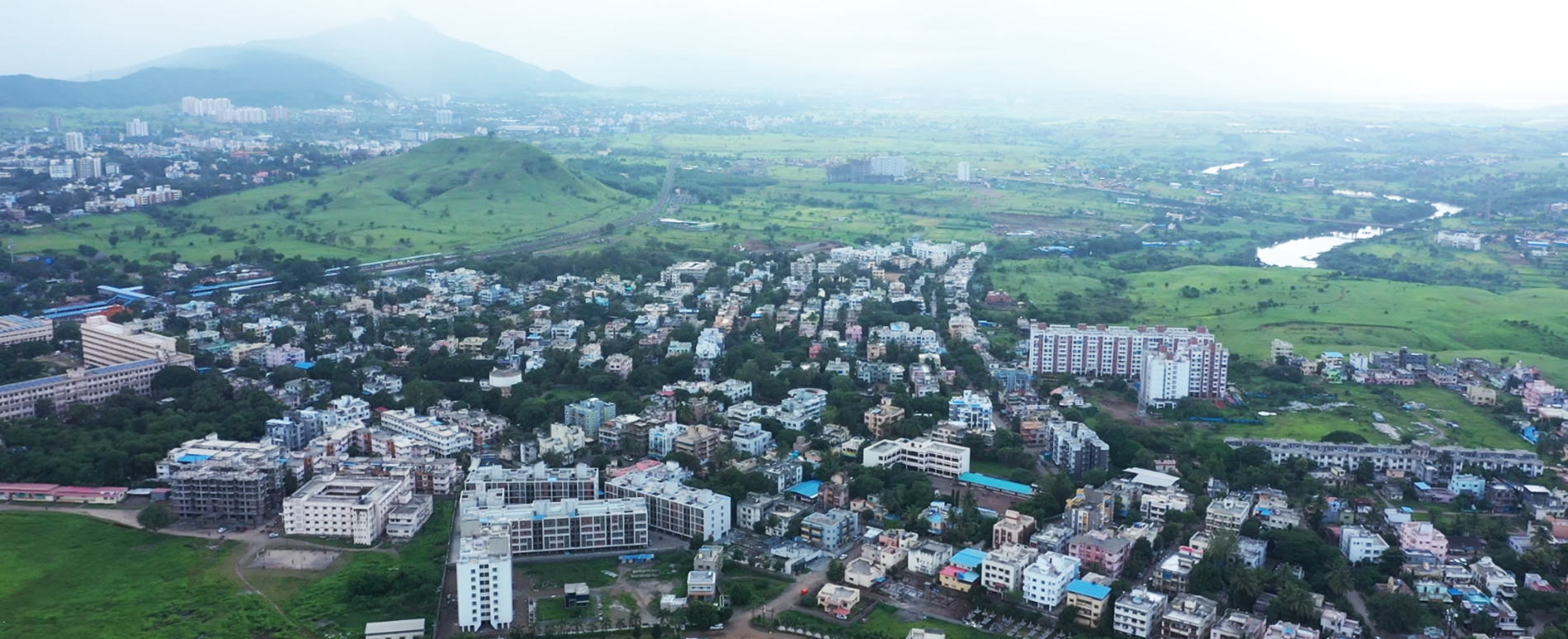 Aerial view of Talegaon