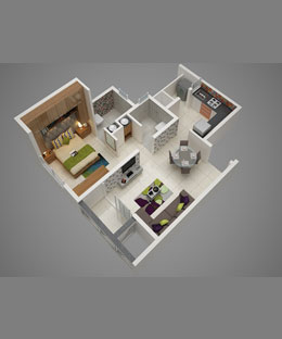 1BHK Cutsection